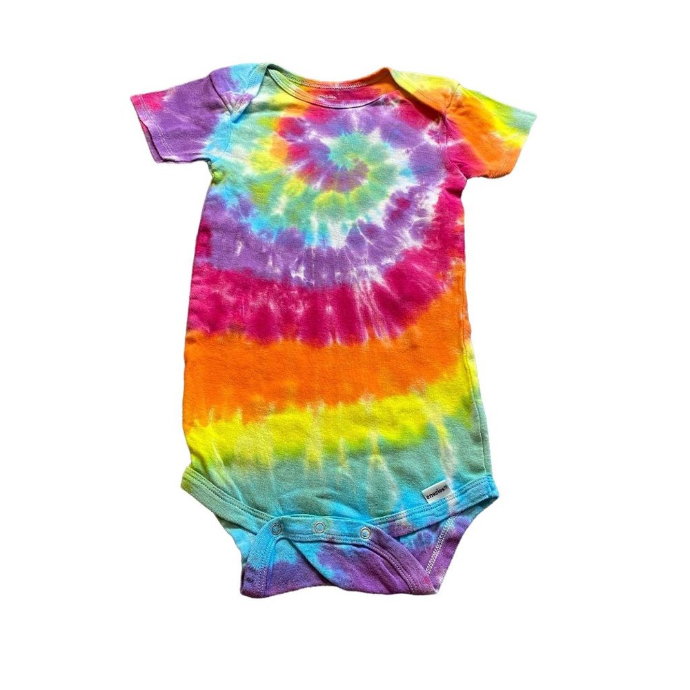 Rainbow Spiral Tie Dye Baby Bodysuit || 4T